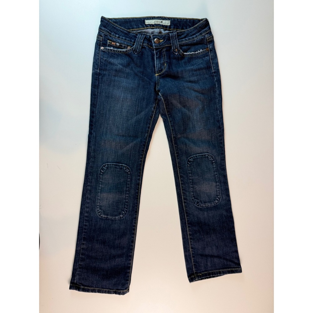 Joes Jeans Womens Straight Leg Dark Wash‎ Denim Blue Jeans Knee Patches Size 29
